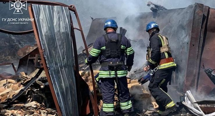 В Сумской области из-за обстрела возник пожар