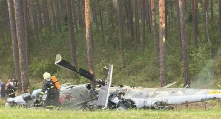 В Беларуси упал российский военный вертолет Ми-24