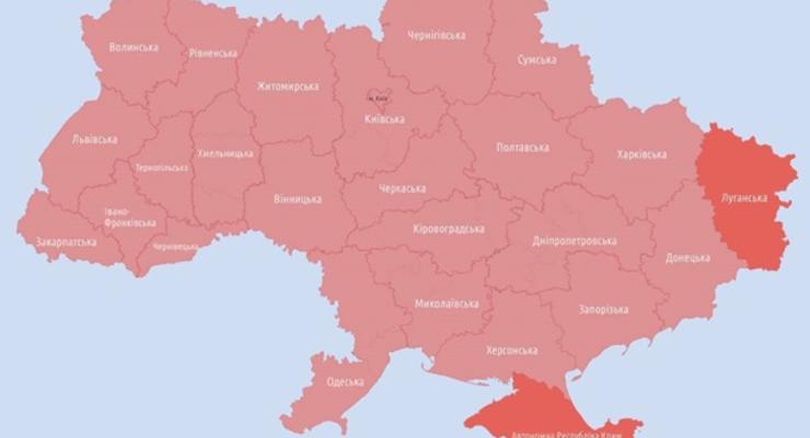 В Украине снова объявлена масштабная воздушная тревога