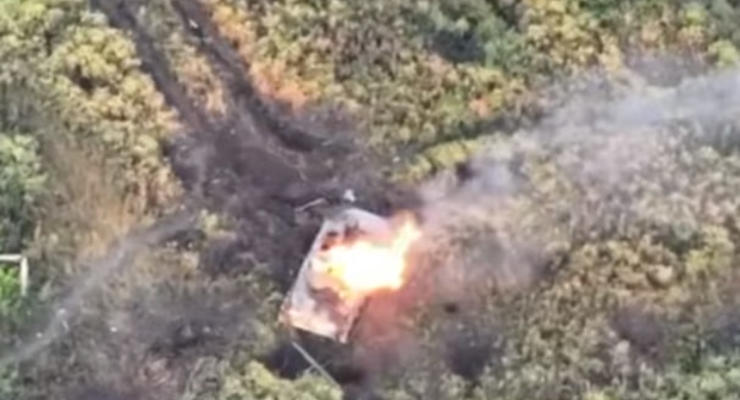 Десантники показали уничтожение российского БМП с дрона