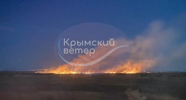 В Крыму произошел пожар возле полигона