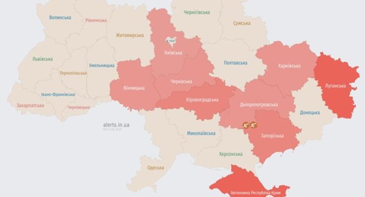 Воздушная тревога объявлена во многих областях Украины