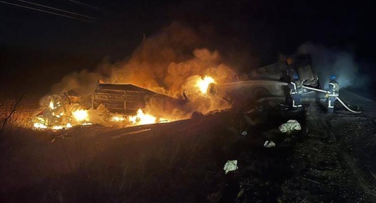 На Николаевщине обломки сбитого шахеда упали на грузовик, водитель получил травму