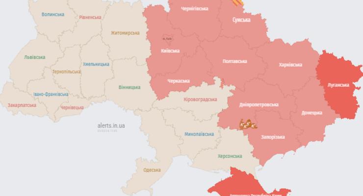 В Киеве и ряде областей объявили воздушную тревогу из-за ракетной опасности