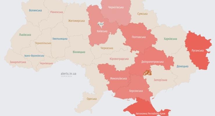 В Киевской области объявлена воздушная тревога, враг атакует дронами