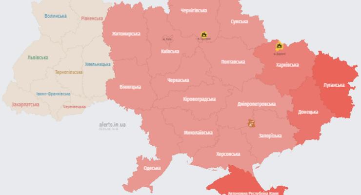 Загроза балістики: у Києві та низці областей оголошено повітряну тривогу