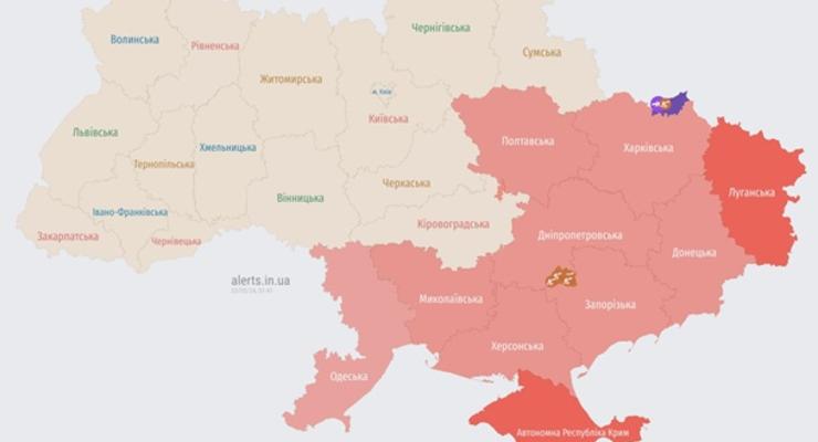 На востоке и юге Украины объявлена воздушная тревога