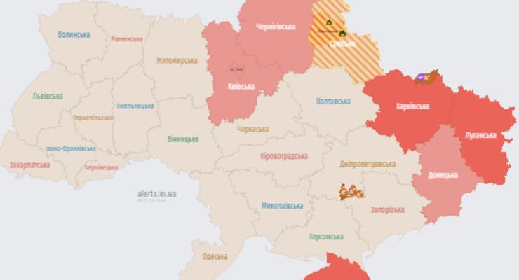 Ракетная опасность: Киеве и ряде областей воздушная тревога